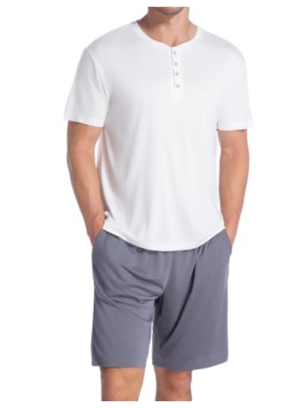 Men's Cooling Pajama Set Short Sleeve Viscose Sleepwear